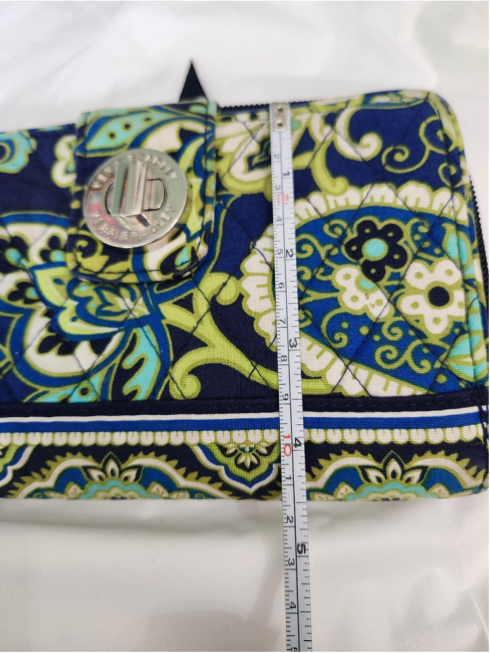 Women's Vera Bradley Wallet One Size Blue Green Paisley - Picture 10 of 11